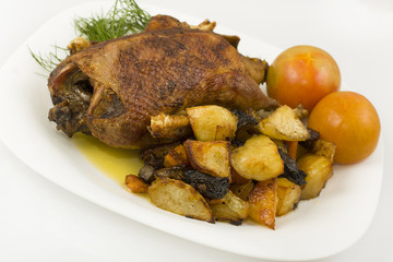 wild duck roasted whole