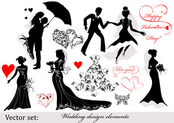Collection of wedding design elements