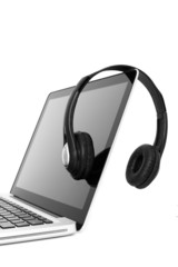 Headphones and laptop