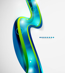 Detailed blue wavy vector abstract background