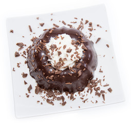 Chocolate Pudding isolated on white