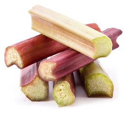 Rhubarb stalks.