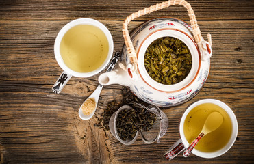 Teapot and a cup