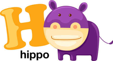Animal alphabet letter - H 