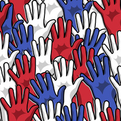 Democracy voting hands up pattern