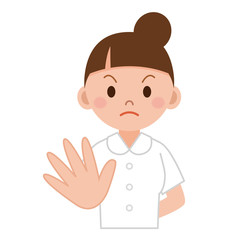制止ポーズのナース