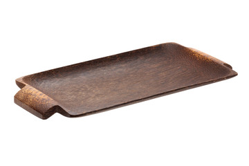 wooden dish for sushi or other food on a white background