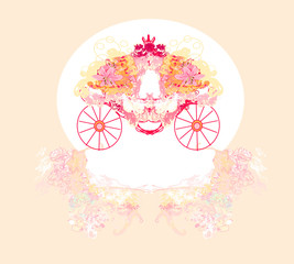 vintage floral carriage invitation