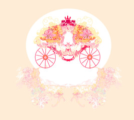 vintage floral carriage invitation