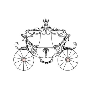 vintage carriage - doodle icon