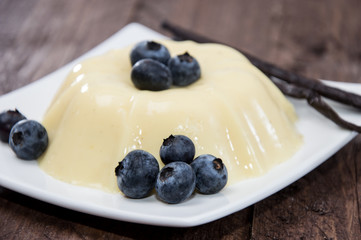 Vanilla Pudding topped with Berries