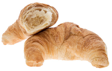 Fresh baked Croissant on white