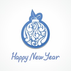 Postcard with Christmas ball