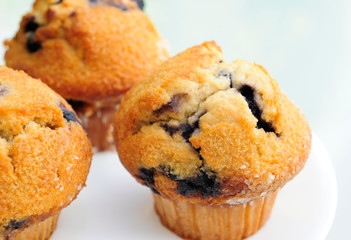 Closed up Delicious Blueberry Muffins