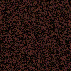 Seamless abstract hand-drawn pattern with spirals. Vector