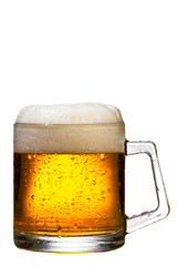 Mug fresh beer with cap of foam