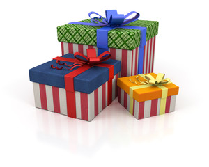 Colored box with gifts