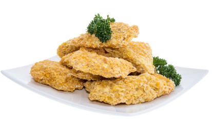 Portion of Chicken Nuggets on white
