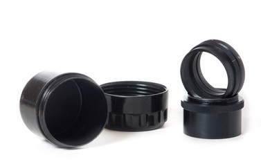 Macro rings adapter for camera lenses, on white background