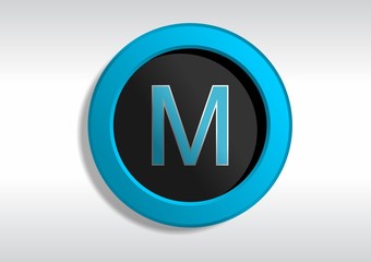 Botão com a Letra M