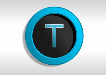 Botão com a Letra T