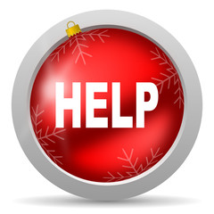 help red glossy christmas icon on white background