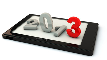 New year 2013 in a tablet