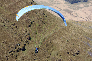 paraglider over Brecon Beacons