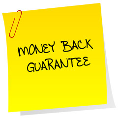 Money back guarantee post it