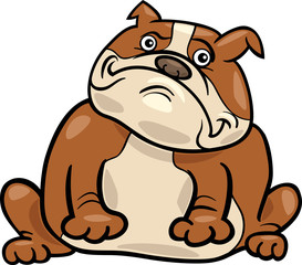 english bulldog dog cartoon illustration