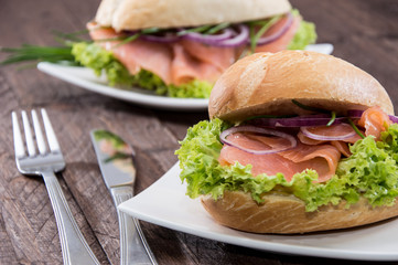 Smoked Salmon on a bun