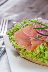 Bun with smoked Salmon