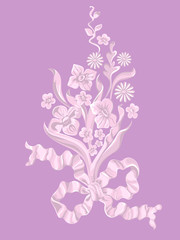 Bouquet of flowers with a bow floristics