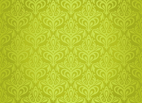 Green  Vintage Wallpaper Design