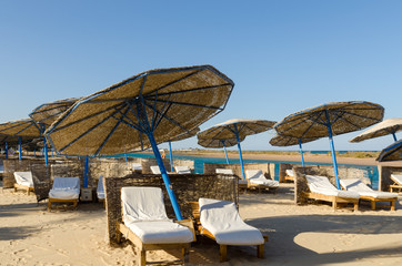 Sunbeds on the beach