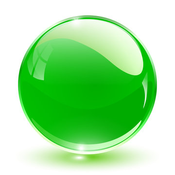3D crystal sphere green
