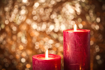 weihnachtsdeko kerzen bokeh