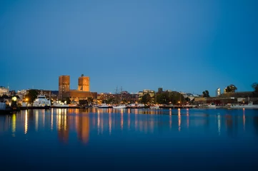 Foto op Plexiglas Oslo City Hall and harbour-Wide © ajwk