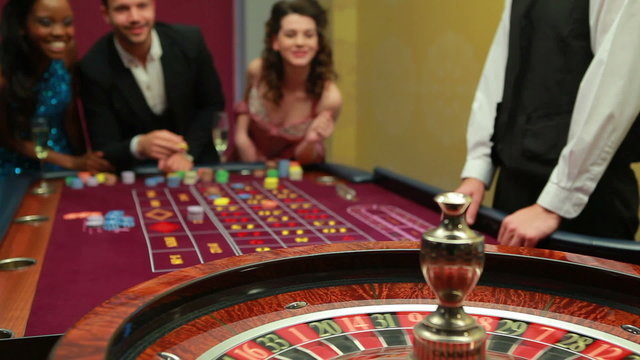 Man winning at roulette