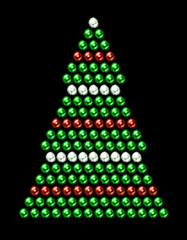 sapin de Noël guirlandes rouge et blanc