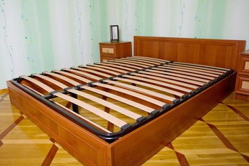 Bed with wooden slats for bed frame