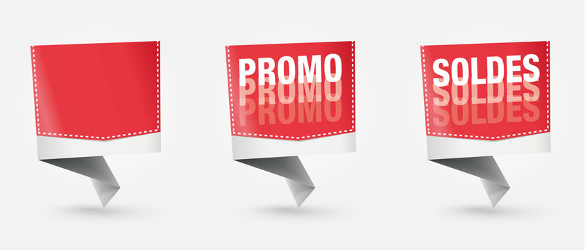 &eacute;tiquette SOLDES, VIERGE ET PROMO