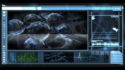 Hand scrolling through medical interface