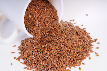 closeup flax seeds