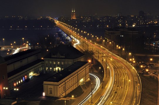 Fototapeta W-Z Route (East-West Route) in Warsaw, Poland