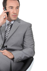 Businessman using a cellphone