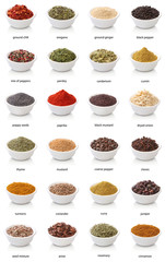 Different spices isolated on white background. Large Image - 47170145