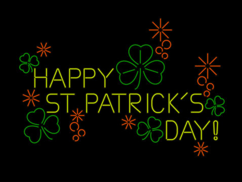 Neon St. Patrick's day sign