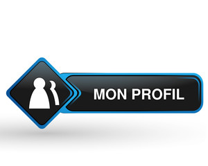 mon profil sur bouton web carré design bleu © Ainoa