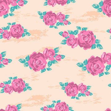 Seamless vintage pattern with floral print